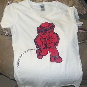 100% cotton T-shirt big belly art custom design